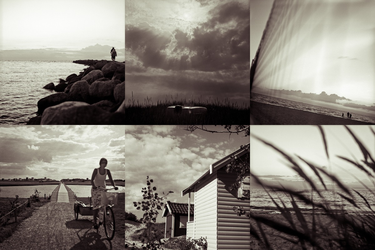 Skanör och Falsterbo i Skåne, fotograferade sommaren 2010
                      med en Hasselbladsmodell introducerad 1957.