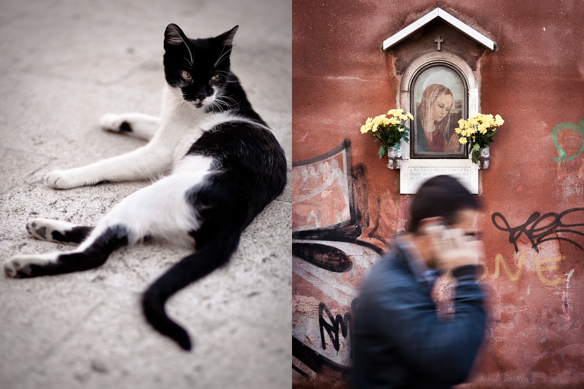 Till vänster: Dubrovnik. -- 
                      Till höger: Venedig.